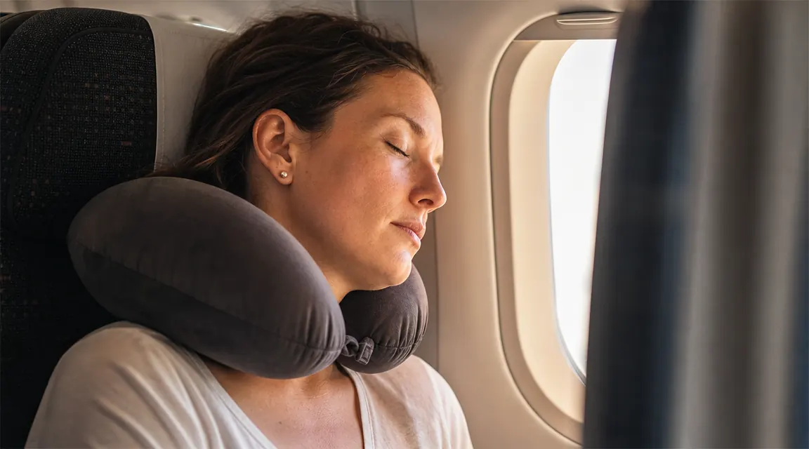 How to Actually Sleep on a Plane Using a Travel Neck Pillow